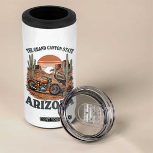 Vintage Arizona Motorcycle Rider 4 in 1 Can Cooler Tumbler Desert Cactus Grand Canyon State TS12 Print Your Wear