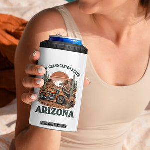 Vintage Arizona Motorcycle Rider 4 in 1 Can Cooler Tumbler Desert Cactus Grand Canyon State TS12 Print Your Wear