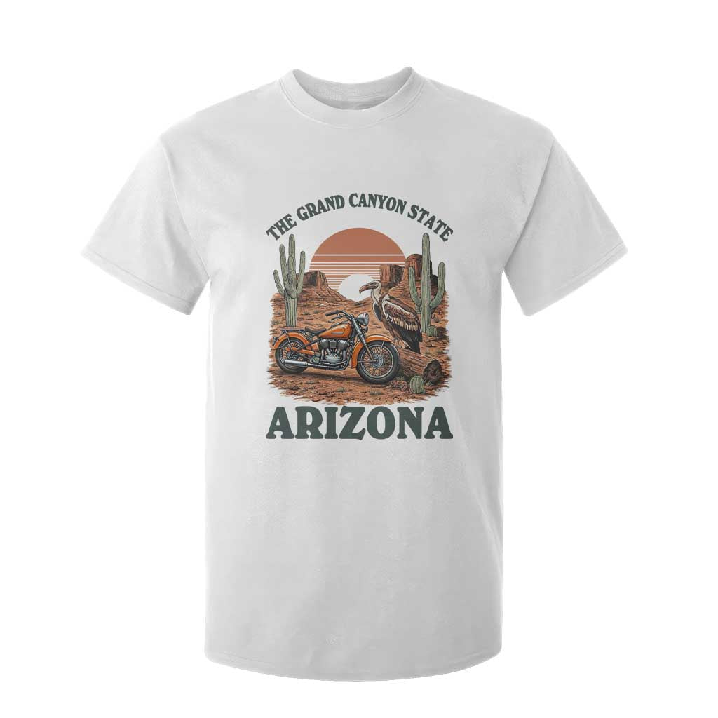 Vintage Arizona Motorcycle Rider T Shirt For Kid Desert Cactus Grand Canyon State TS12 White Print Your Wear