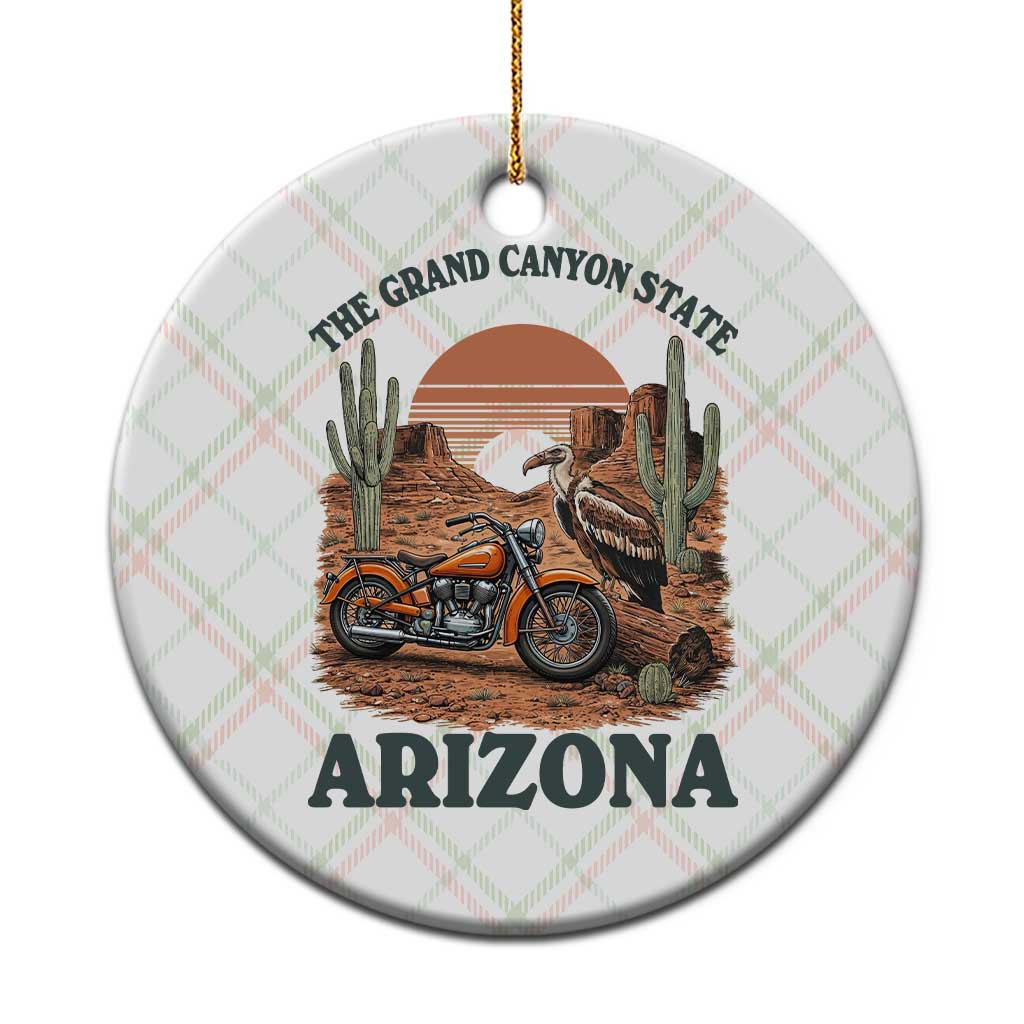 Vintage Arizona Motorcycle Rider Ceramic Ornament Desert Cactus Grand Canyon State TS12 1pc Christmas Plaid Print Your Wear