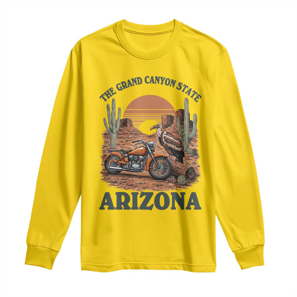 Vintage Arizona Motorcycle Rider Long Sleeve Shirt Desert Cactus Grand Canyon State TS12 Daisy Print Your Wear