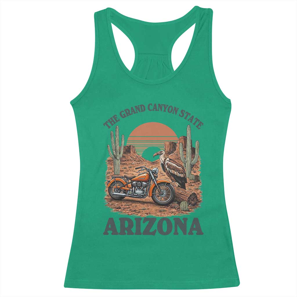 Vintage Arizona Motorcycle Rider Racerback Tank Top Desert Cactus Grand Canyon State TS12 Irish Green Print Your Wear
