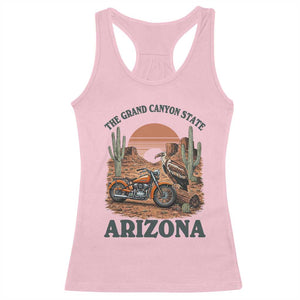 Vintage Arizona Motorcycle Rider Racerback Tank Top Desert Cactus Grand Canyon State TS12 Light Pink Print Your Wear