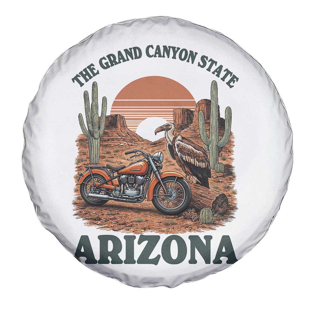 Vintage Arizona Motorcycle Rider Spare Tire Cover Desert Cactus Grand Canyon State TS12 Print Your Wear