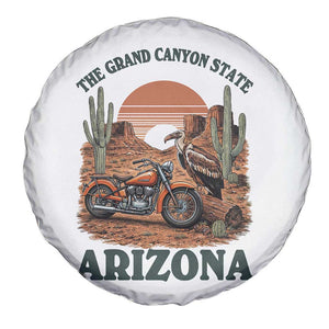 Vintage Arizona Motorcycle Rider Spare Tire Cover Desert Cactus Grand Canyon State TS12 Print Your Wear