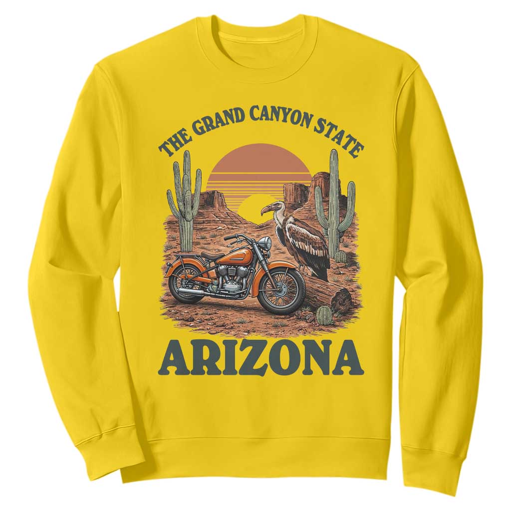 Vintage Arizona Motorcycle Rider Sweatshirt Desert Cactus Grand Canyon State TS12 Daisy Print Your Wear