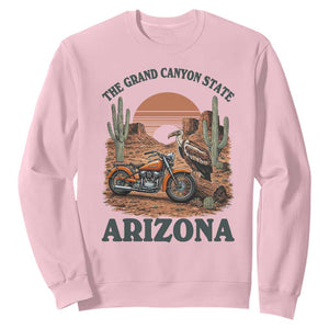 Vintage Arizona Motorcycle Rider Sweatshirt Desert Cactus Grand Canyon State TS12 Light Pink Print Your Wear