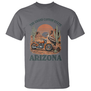 Vintage Arizona Motorcycle Rider T Shirt Desert Cactus Grand Canyon State TS12 Charcoal Print Your Wear