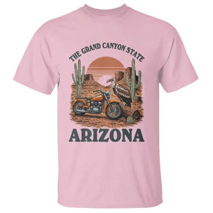 Vintage Arizona Motorcycle Rider T Shirt Desert Cactus Grand Canyon State TS12 Light Pink Print Your Wear