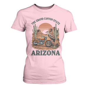 Vintage Arizona Motorcycle Rider T Shirt For Women Desert Cactus Grand Canyon State TS12 Light Pink Print Your Wear