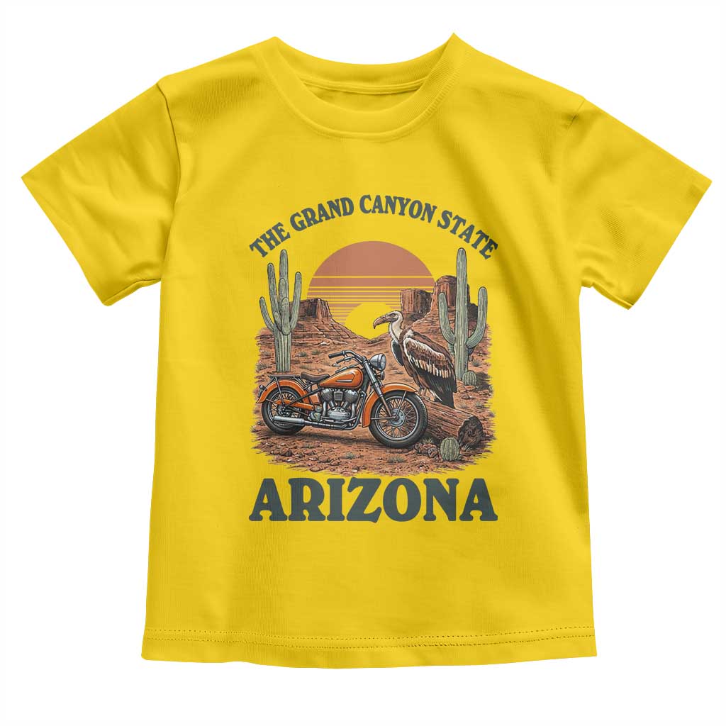 Vintage Arizona Motorcycle Rider Toddler T Shirt Desert Cactus Grand Canyon State TS12 Daisy Print Your Wear
