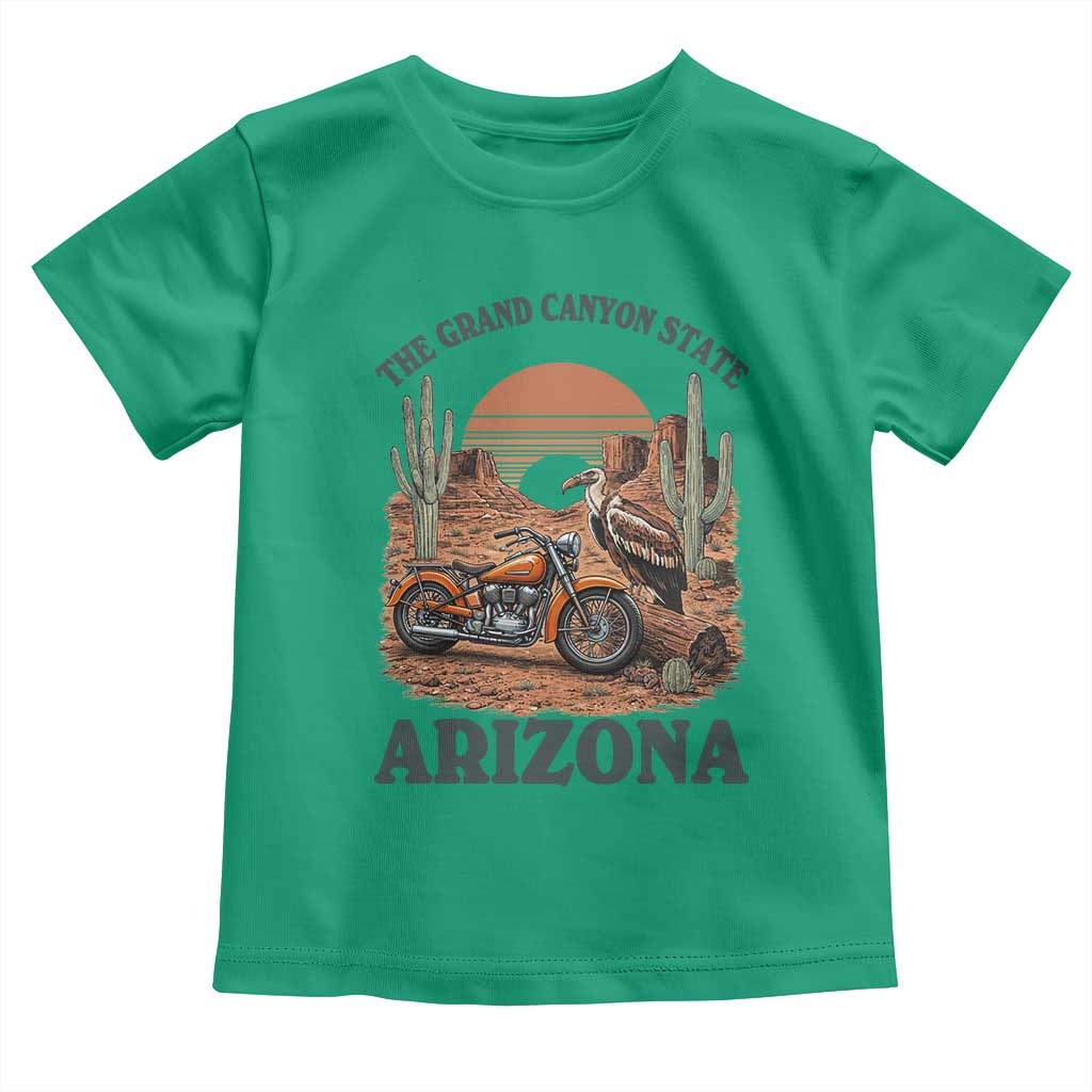 Vintage Arizona Motorcycle Rider Toddler T Shirt Desert Cactus Grand Canyon State TS12 Irish Green Print Your Wear