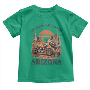 Vintage Arizona Motorcycle Rider Toddler T Shirt Desert Cactus Grand Canyon State TS12 Irish Green Print Your Wear
