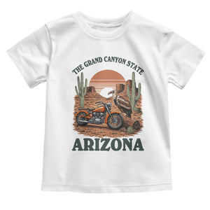 Vintage Arizona Motorcycle Rider Toddler T Shirt Desert Cactus Grand Canyon State TS12 White Print Your Wear
