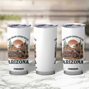 Vintage Arizona Motorcycle Rider Tumbler Cup Desert Cactus Grand Canyon State TS12 Print Your Wear