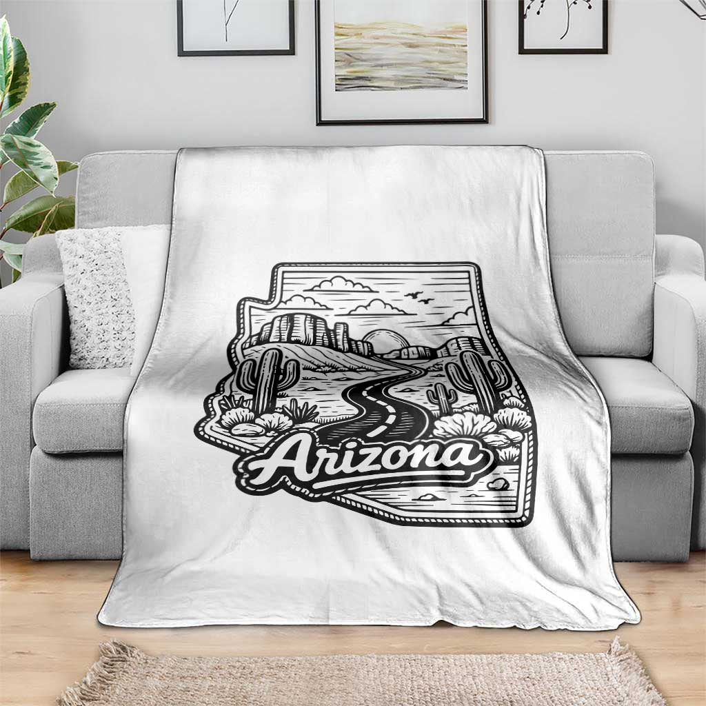 Vintage Arizona Pride Throw Blanket Cactus Desert Western Landscape TS12 Print Your Wear