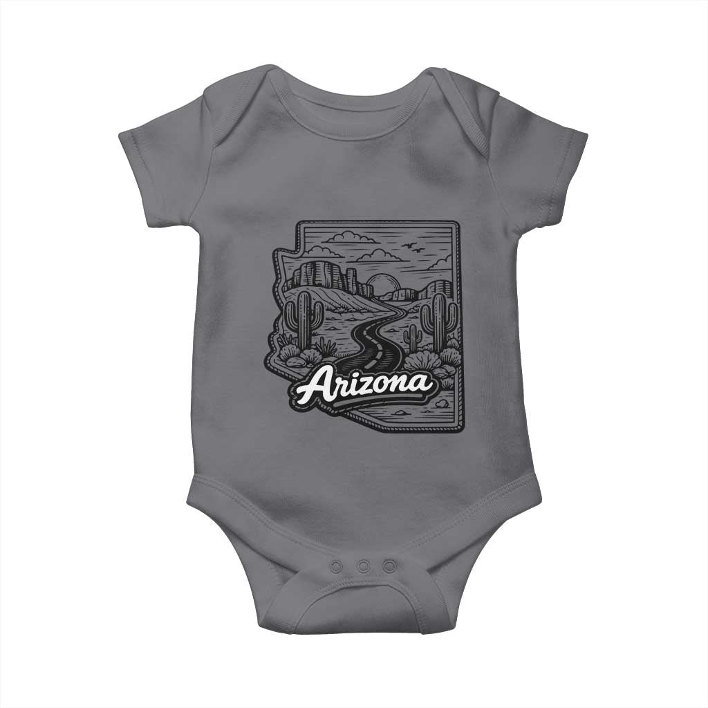 Vintage Arizona Pride Baby Onesie Cactus Desert Western Landscape TS12 Charcoal Print Your Wear