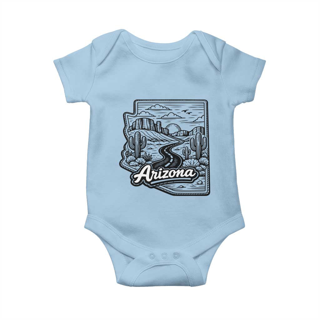 Vintage Arizona Pride Baby Onesie Cactus Desert Western Landscape TS12 Light Blue Print Your Wear