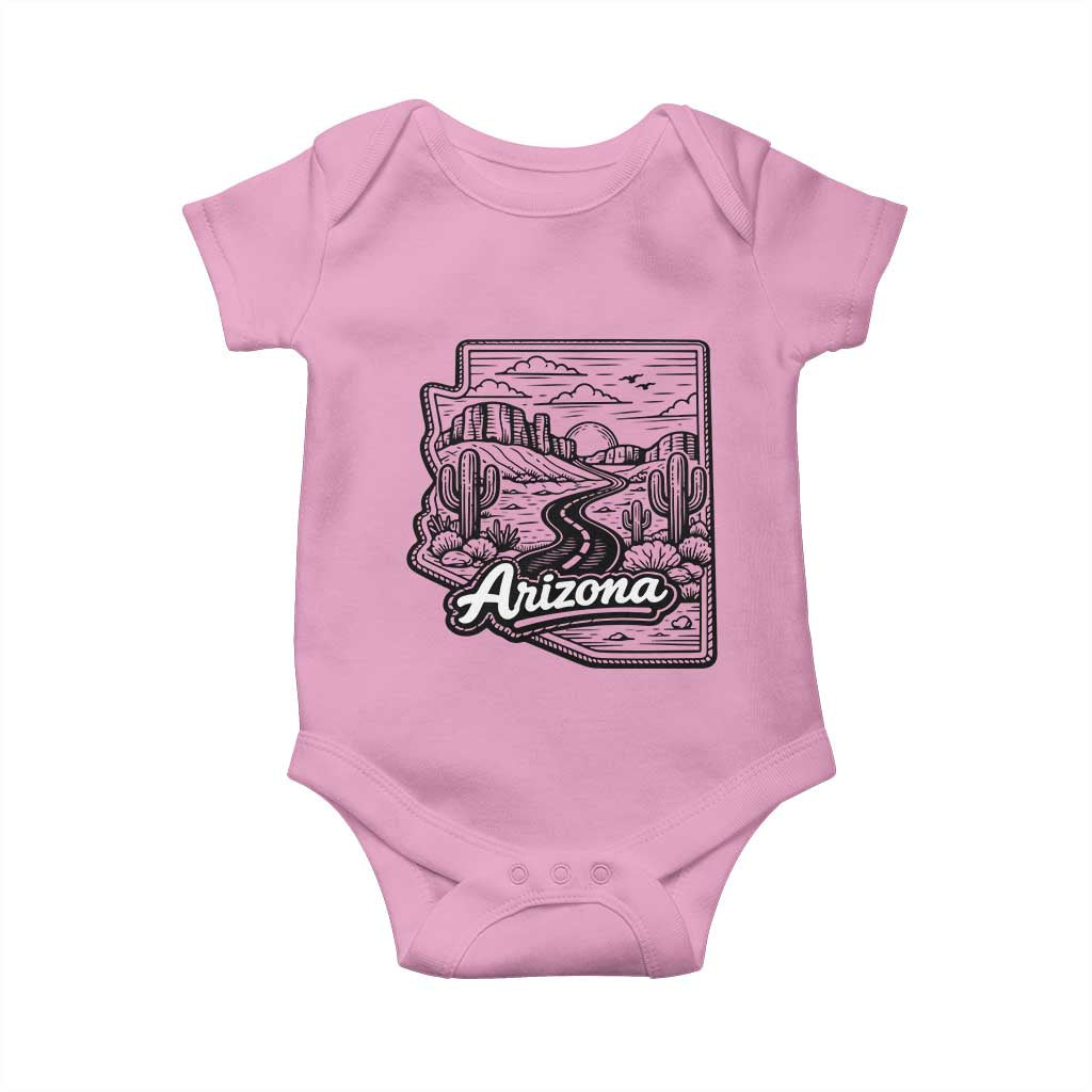 Vintage Arizona Pride Baby Onesie Cactus Desert Western Landscape TS12 Light Pink Print Your Wear