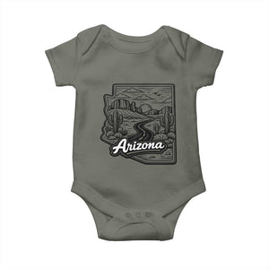 Vintage Arizona Pride Baby Onesie Cactus Desert Western Landscape TS12 Military Green Print Your Wear