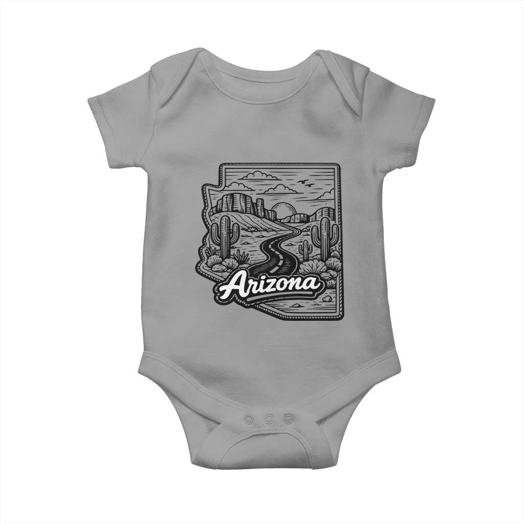 Vintage Arizona Pride Baby Onesie Cactus Desert Western Landscape TS12 Sport Gray Print Your Wear