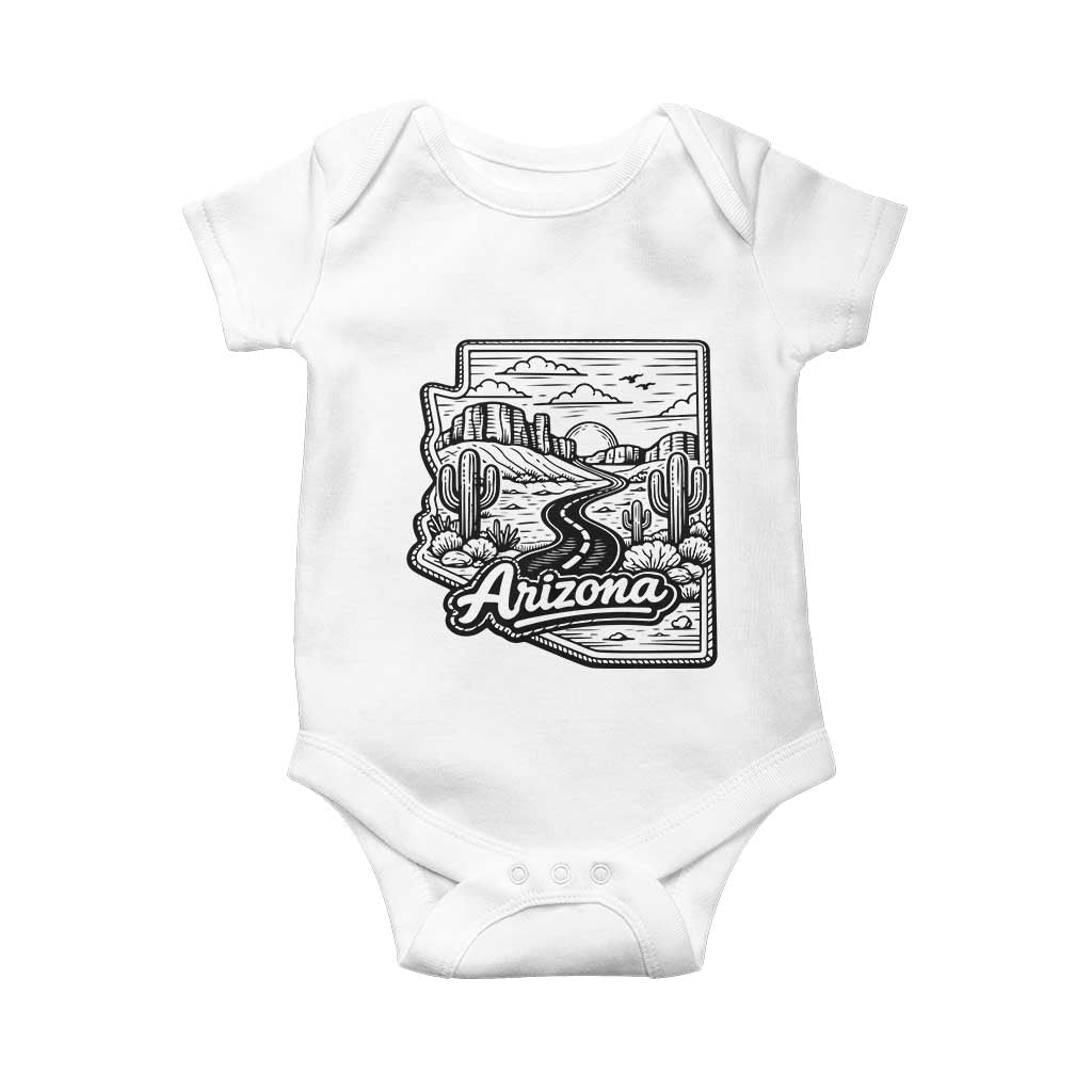 Vintage Arizona Pride Baby Onesie Cactus Desert Western Landscape TS12 White Print Your Wear