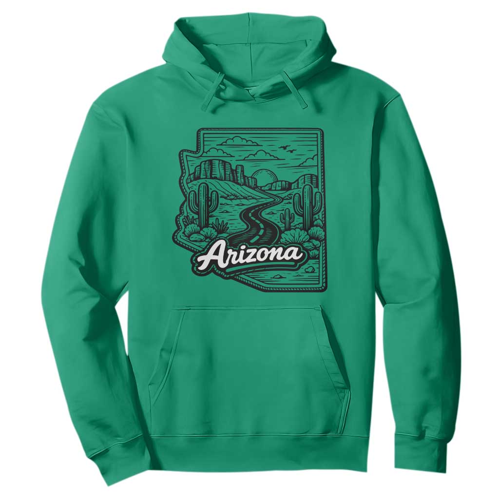 Vintage Arizona Pride Hoodie Cactus Desert Western Landscape TS12 Irish Green Print Your Wear