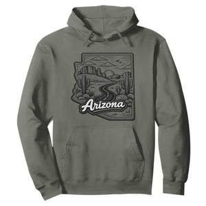 Vintage Arizona Pride Hoodie Cactus Desert Western Landscape TS12 Military Green Print Your Wear