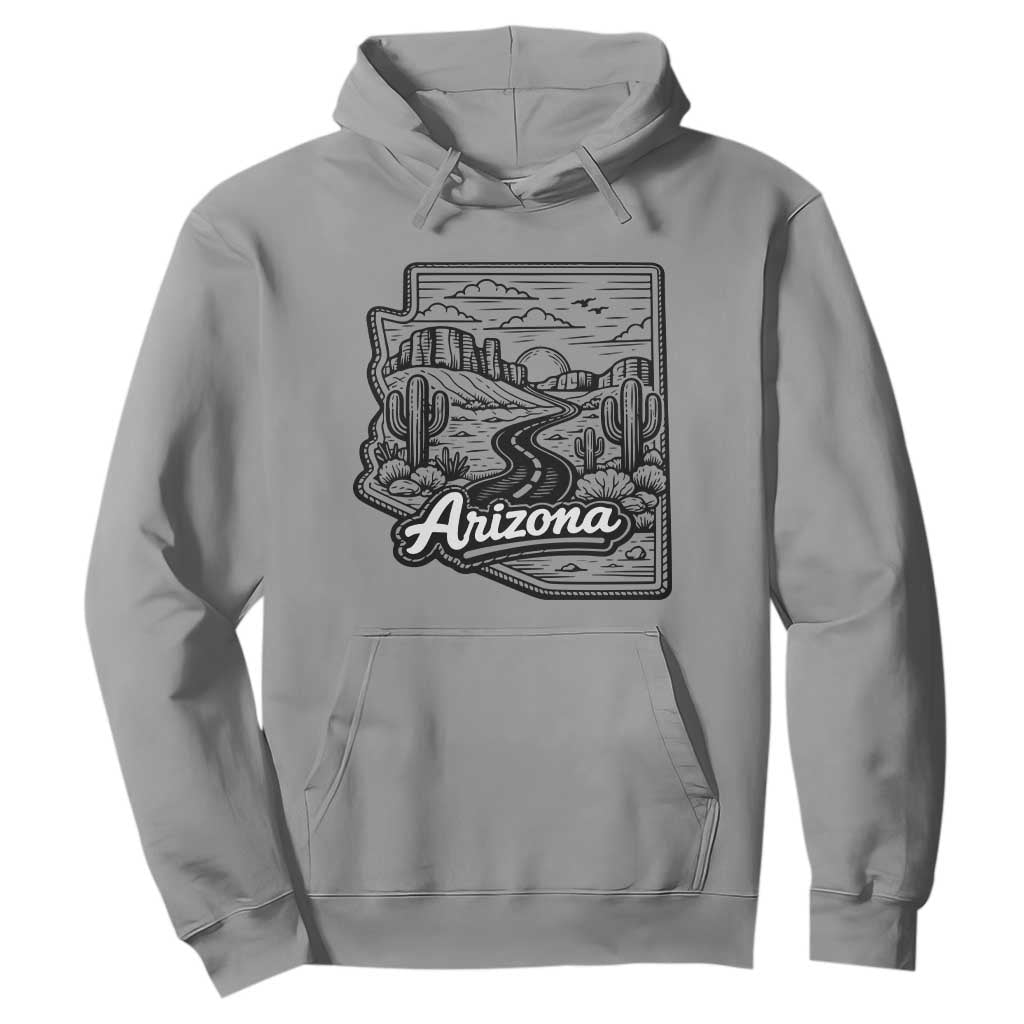 Vintage Arizona Pride Hoodie Cactus Desert Western Landscape TS12 Sport Gray Print Your Wear