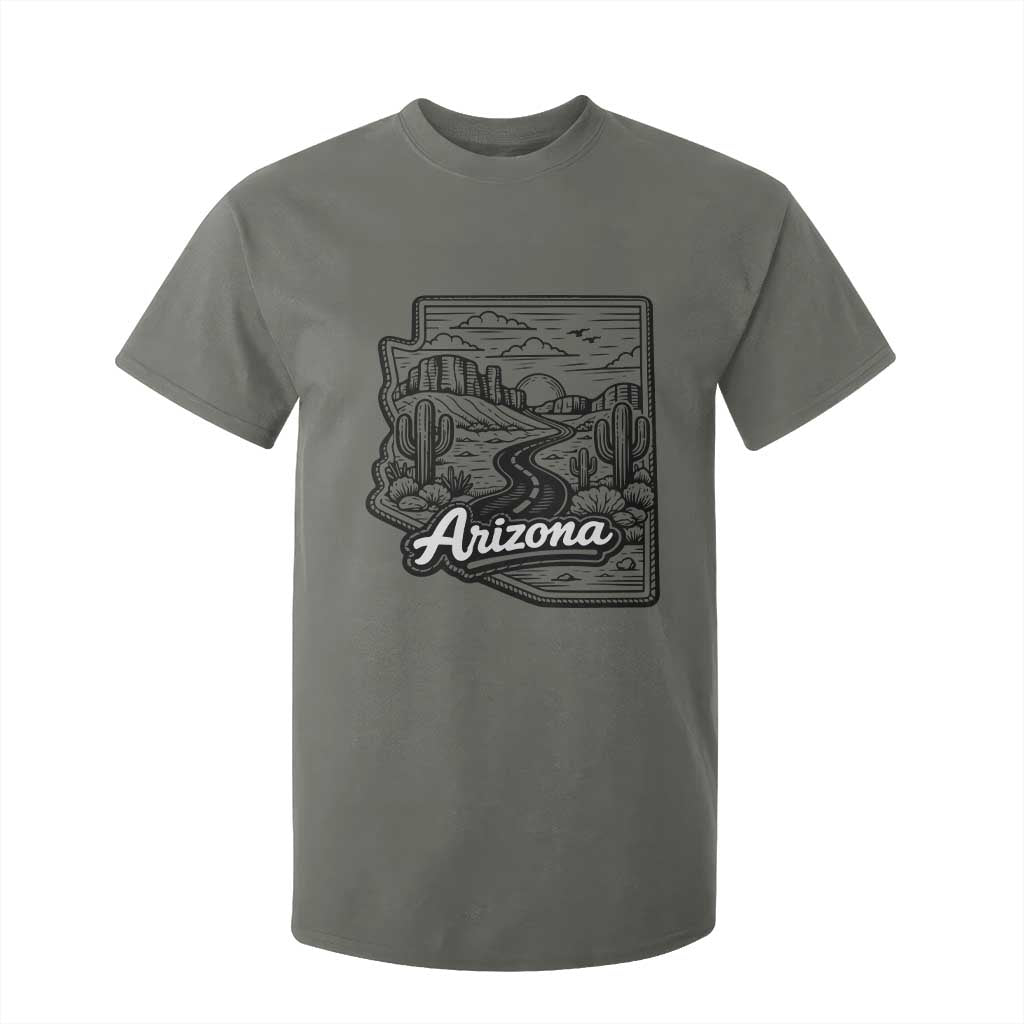 Vintage Arizona Pride T Shirt For Kid Cactus Desert Western Landscape TS12 Military Green Print Your Wear