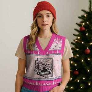 Vintage Arizona Pride V-Neck Knit Sweater Vest Cactus Desert Western Landscape TS12 Hot Pink Print Your Wear