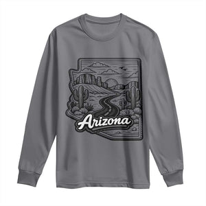 Vintage Arizona Pride Long Sleeve Shirt Cactus Desert Western Landscape TS12 Charcoal Print Your Wear
