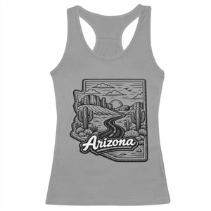 Vintage Arizona Pride Racerback Tank Top Cactus Desert Western Landscape TS12 Sport Gray Print Your Wear