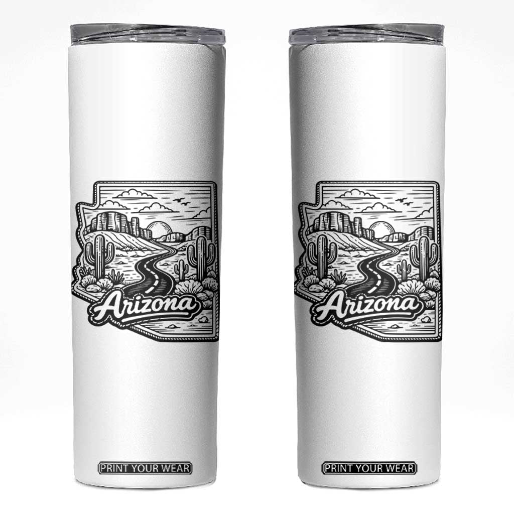 Vintage Arizona Pride Skinny Tumbler Cactus Desert Western Landscape TS12 White Print Your Wear