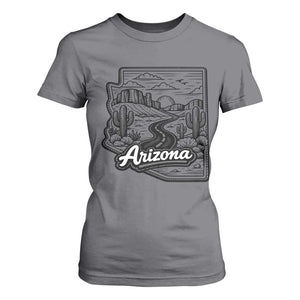 Vintage Arizona Pride T Shirt For Women Cactus Desert Western Landscape TS12 Charcoal Print Your Wear