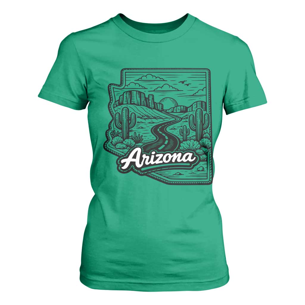 Vintage Arizona Pride T Shirt For Women Cactus Desert Western Landscape TS12 Irish Green Print Your Wear