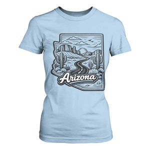Vintage Arizona Pride T Shirt For Women Cactus Desert Western Landscape TS12 Light Blue Print Your Wear