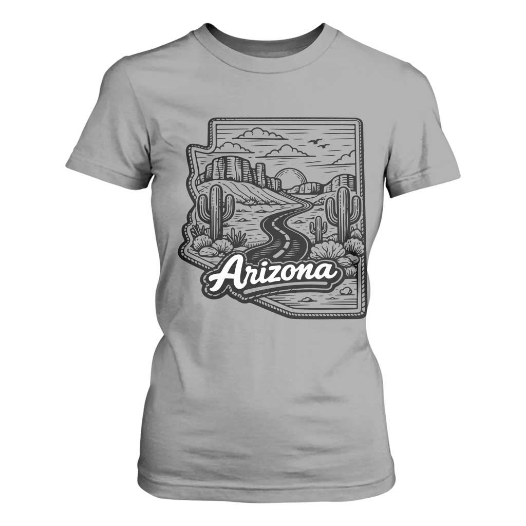 Vintage Arizona Pride T Shirt For Women Cactus Desert Western Landscape TS12 Sport Gray Print Your Wear