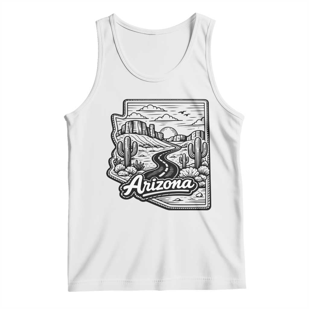 Vintage Arizona Pride Tank Top Cactus Desert Western Landscape TS12 White Print Your Wear