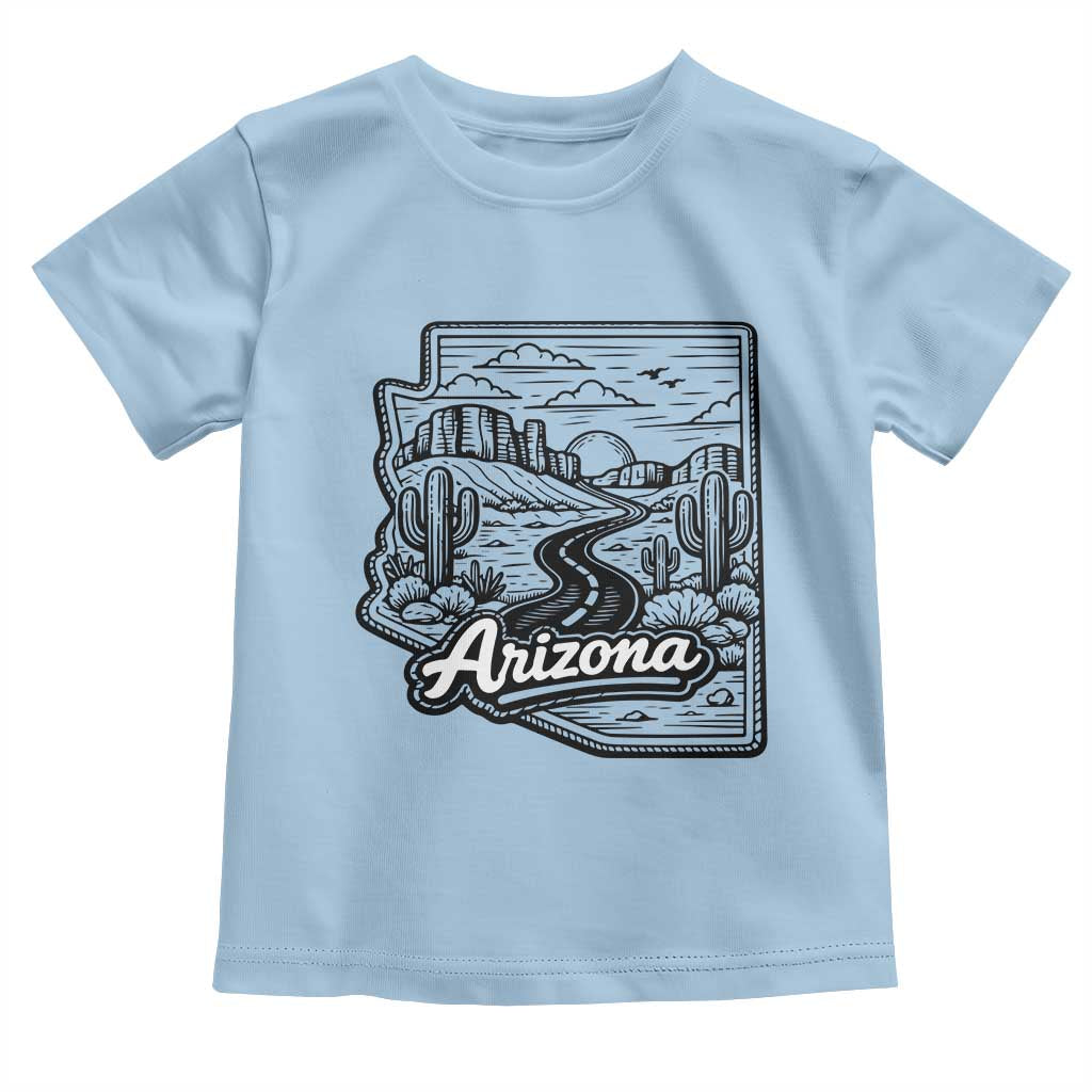 Vintage Arizona Pride Toddler T Shirt Cactus Desert Western Landscape TS12 Light Blue Print Your Wear