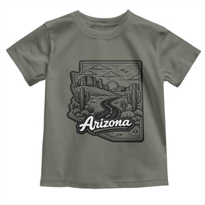 Vintage Arizona Pride Toddler T Shirt Cactus Desert Western Landscape TS12 Military Green Print Your Wear