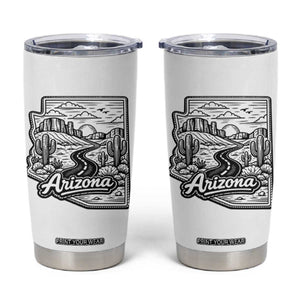 Vintage Arizona Pride Tumbler Cup Cactus Desert Western Landscape TS12 White Print Your Wear