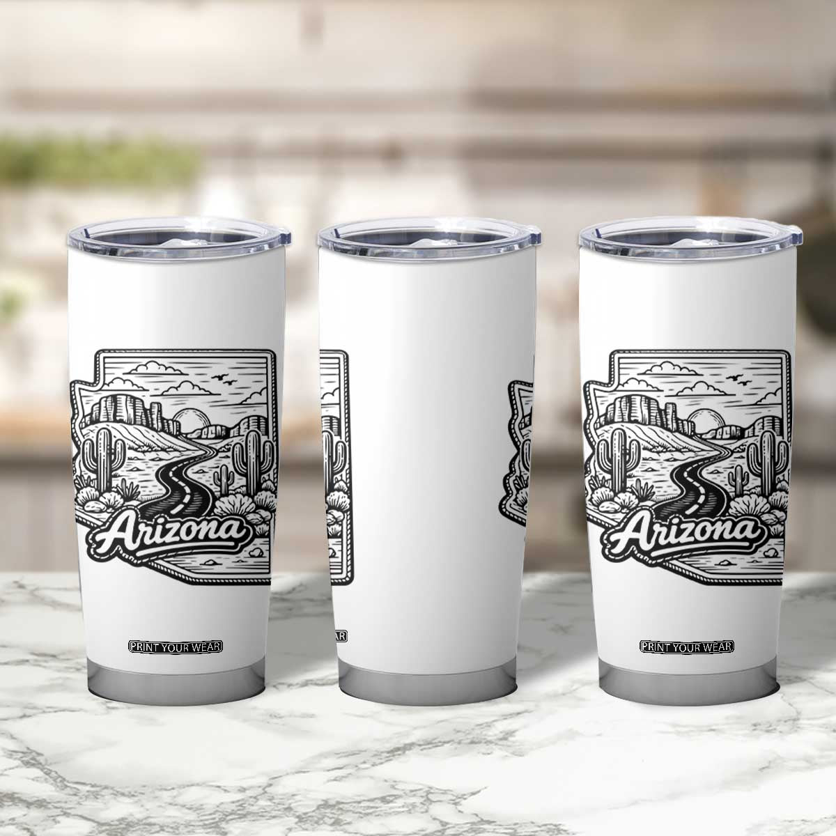 Vintage Arizona Pride Tumbler Cup Cactus Desert Western Landscape TS12 Print Your Wear