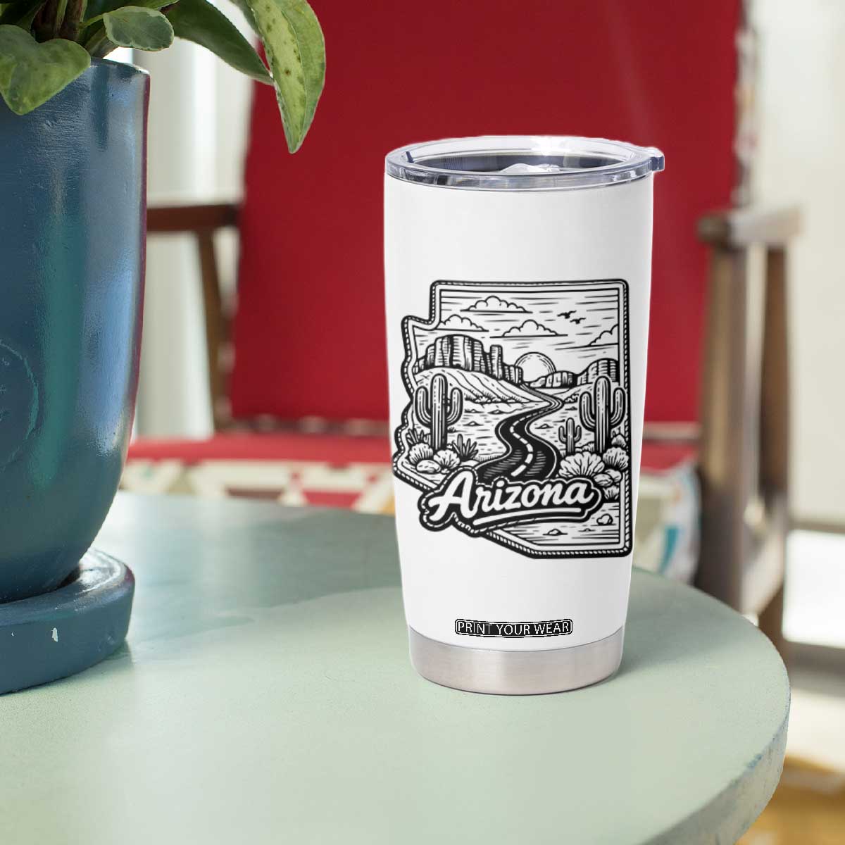 Vintage Arizona Pride Tumbler Cup Cactus Desert Western Landscape TS12 Print Your Wear
