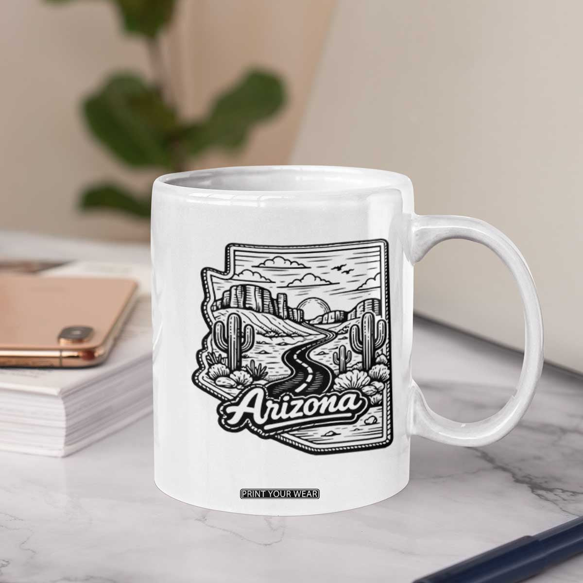 Vintage Arizona Pride Coffee Mug Cactus Desert Western Landscape TS12 Print Your Wear