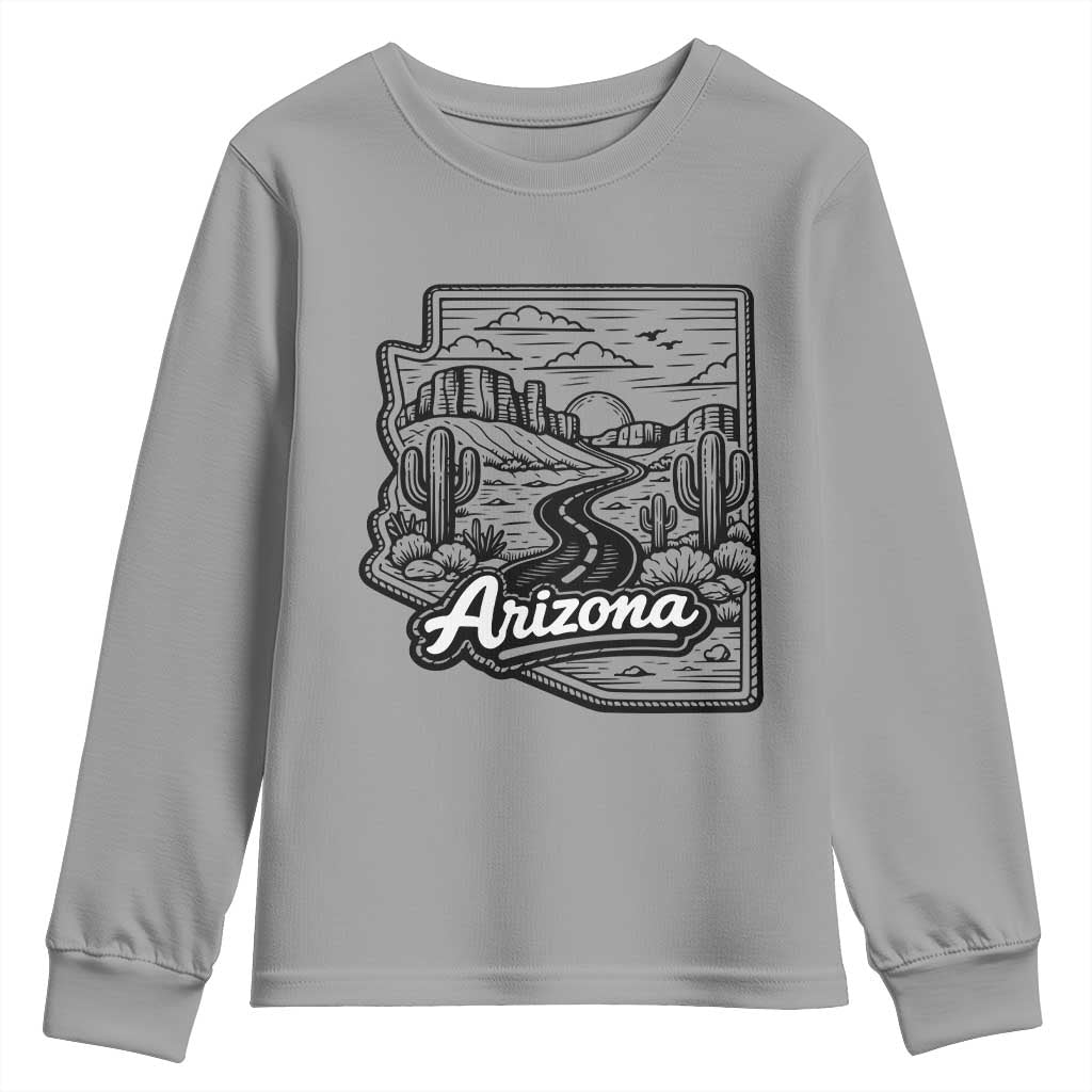 Vintage Arizona Pride Youth Sweatshirt Cactus Desert Western Landscape TS12 Sport Gray Print Your Wear