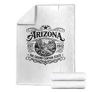 Arizona Desert Wanderlust Throw Blanket Vintage Grand Canyon State Est 1912 TS12 White Print Your Wear