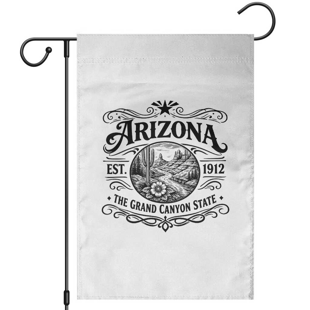 Arizona Desert Wanderlust Garden Flag Vintage Grand Canyon State Est 1912 TS12 White Print Your Wear