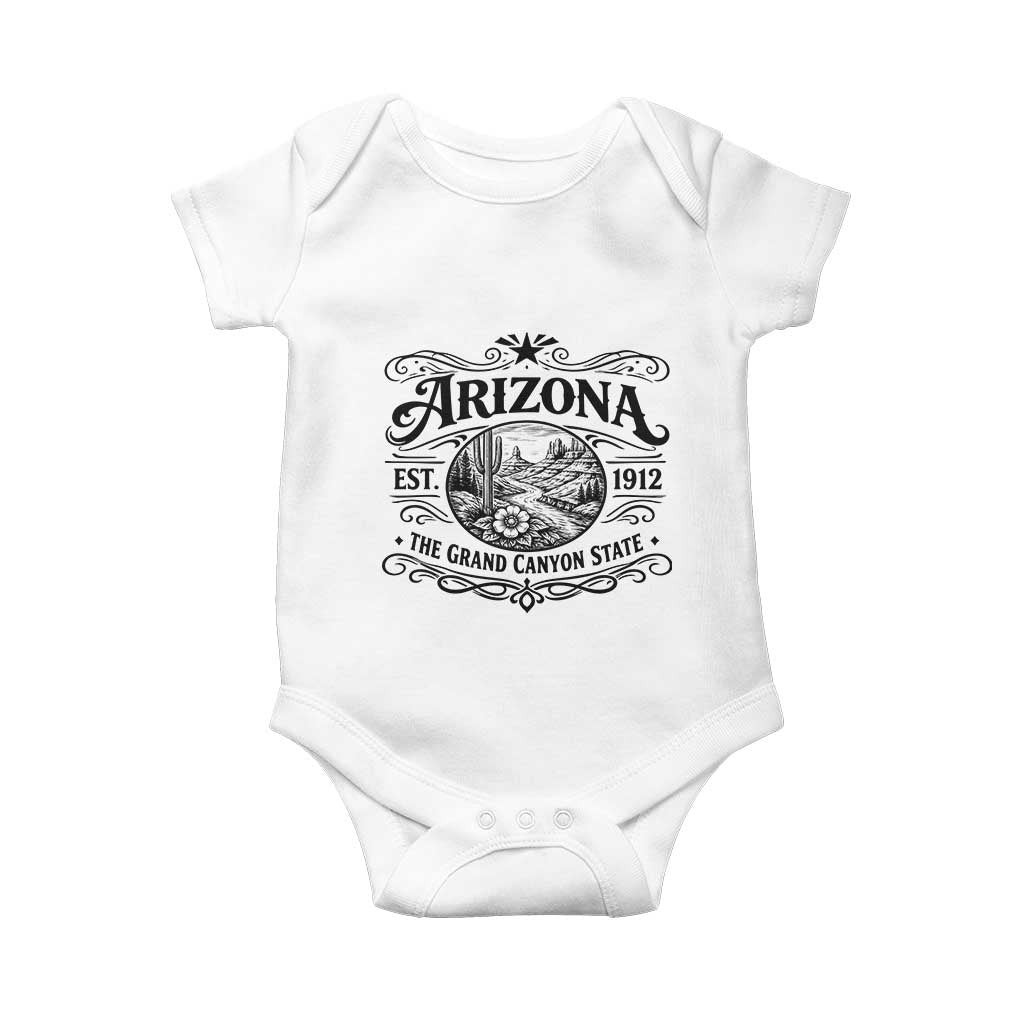 Arizona Desert Wanderlust Baby Onesie Vintage Grand Canyon State Est 1912 TS12 White Print Your Wear
