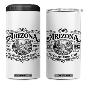 Arizona Desert Wanderlust 4 in 1 Can Cooler Tumbler Vintage Grand Canyon State Est 1912 TS12 One Size: 16 oz White Print Your Wear